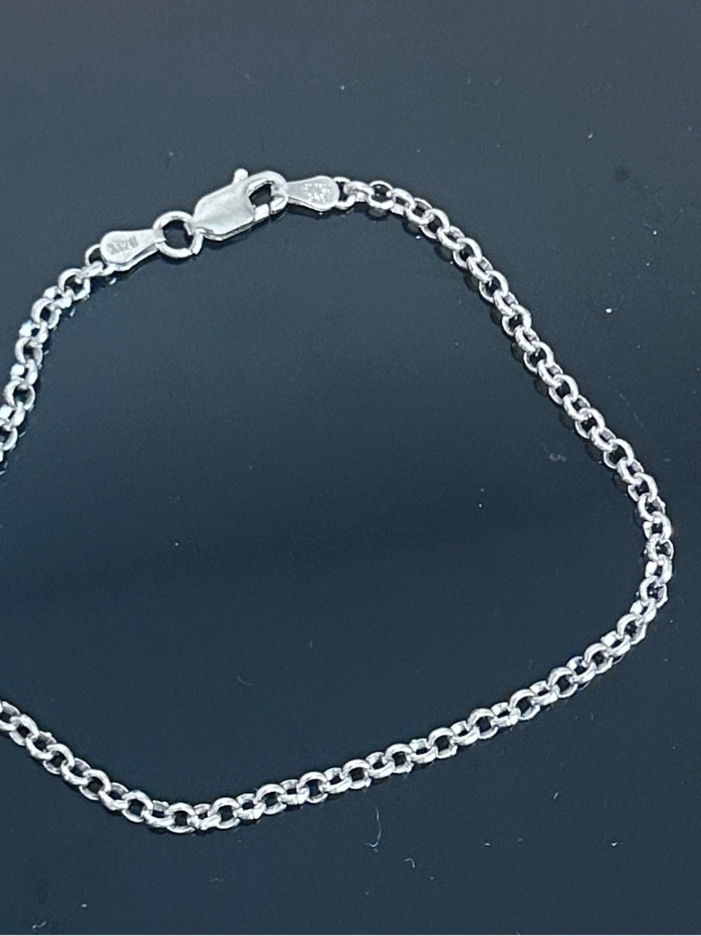 Vintage Italian 925 Sterling Silver Rolo Bracelet 7” Minimalist Fine Jewelry